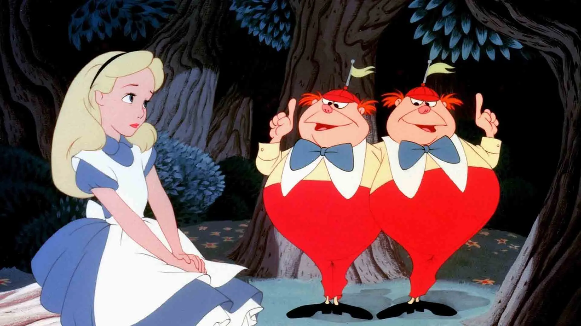 آلیس و تویدلدوم و تویدلدی در انیمیشن Alice in Wonderland