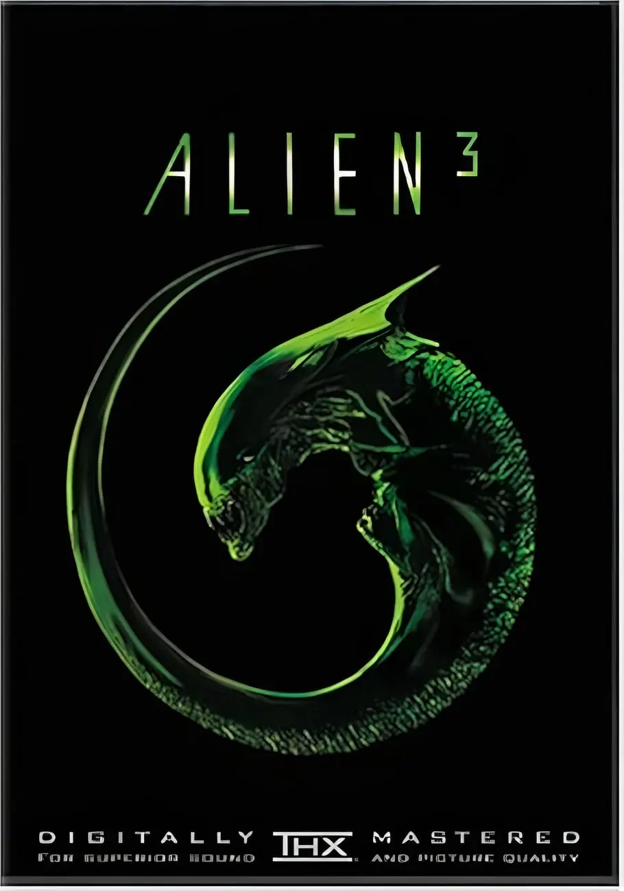  پوستر فیلم Alien 3 با رنگ سبز در پس‌زمینه سیاه