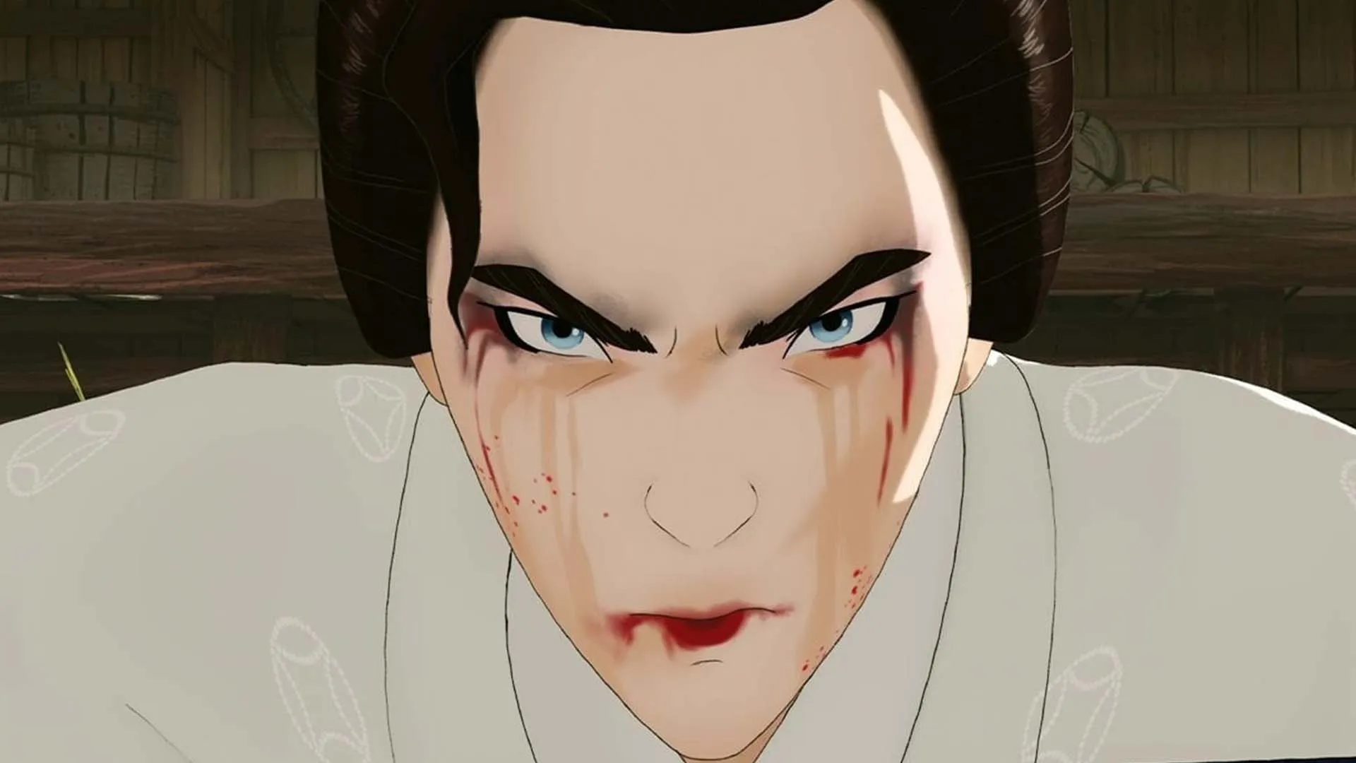 میزو با لب‌های خونین در فصل دوم سریال Blue Eye Samurai