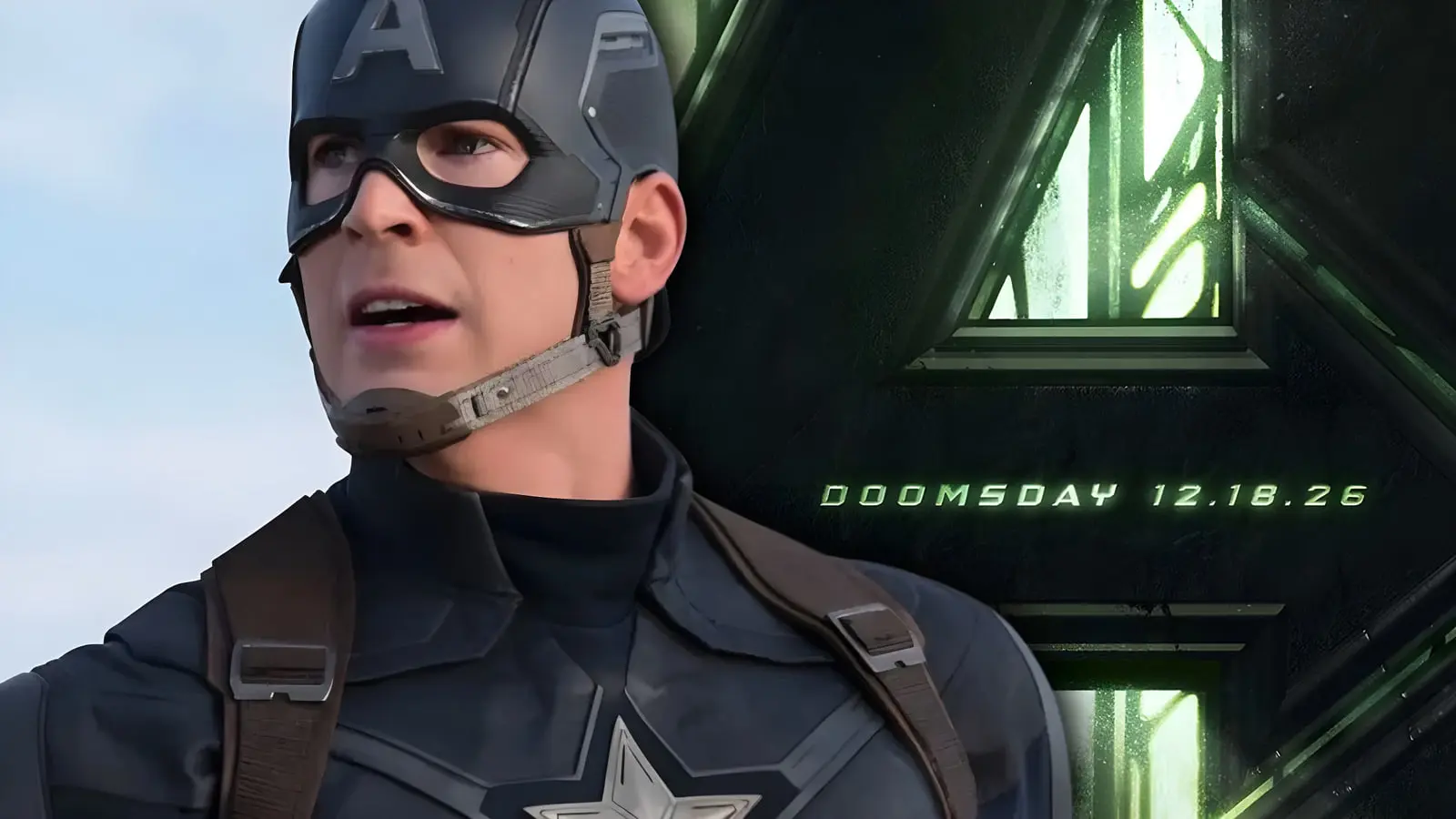 کاپیتان آمریکا (Captain America) با کلاهخود و لباس ابرقهرمانی در فیلم جدید مارول