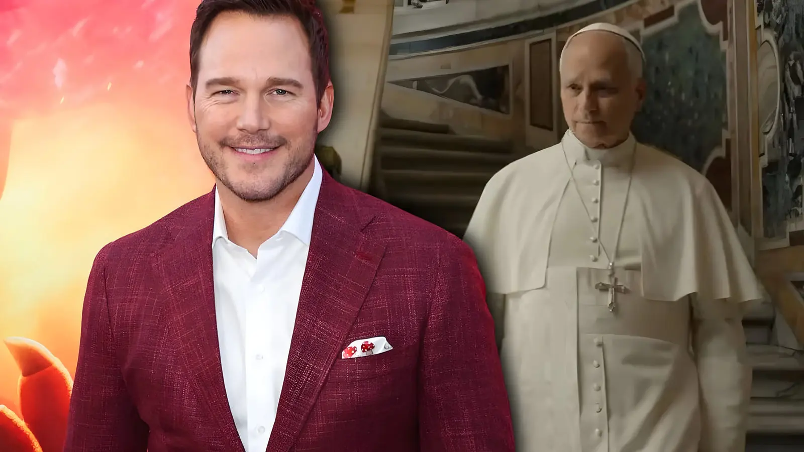 کریس پرت (Chris Pratt) در کنار پاپ در پروژه مستند واتیکان
