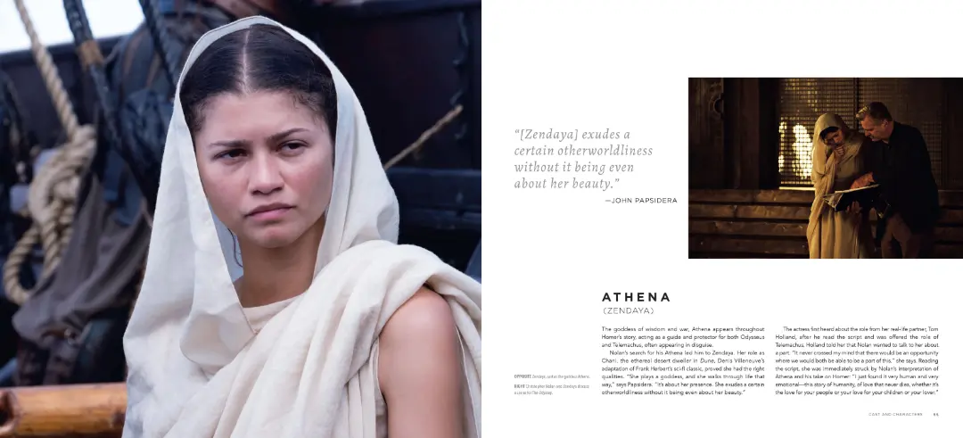 زندایا (Zendaya) در نقش الهه آتنا در صحنه فیلم‌برداری جدید