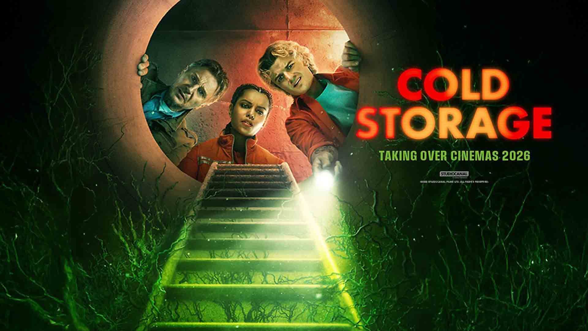 لیام نیسون، جو کری و جورجینا کمبل در فیلم Cold Storage