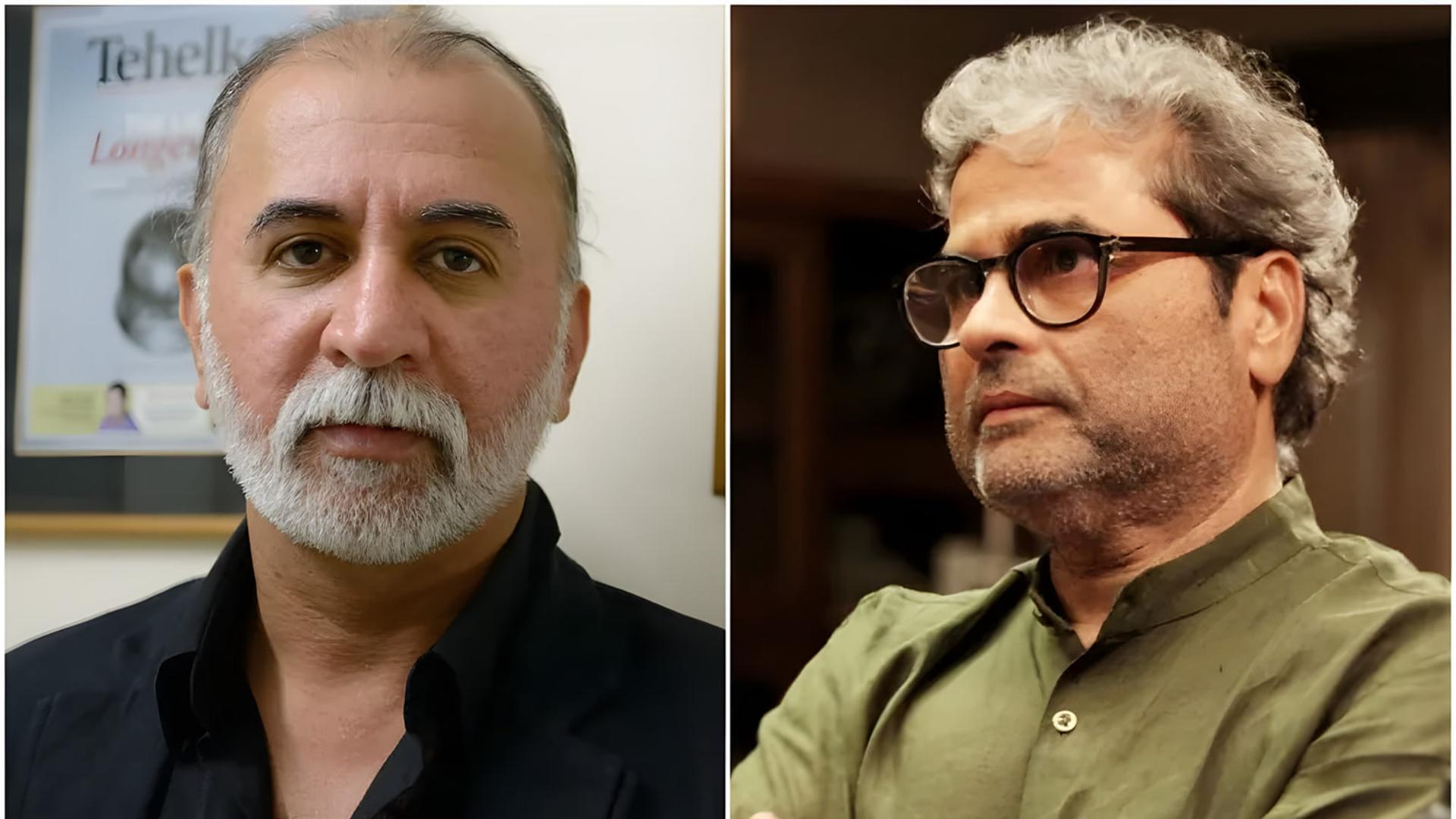 چهره‌های تارون تیجپال (Tarun Tejpal) و ویشال بهاردواج (Vishal Bhardwaj) در دو قاب مجزا