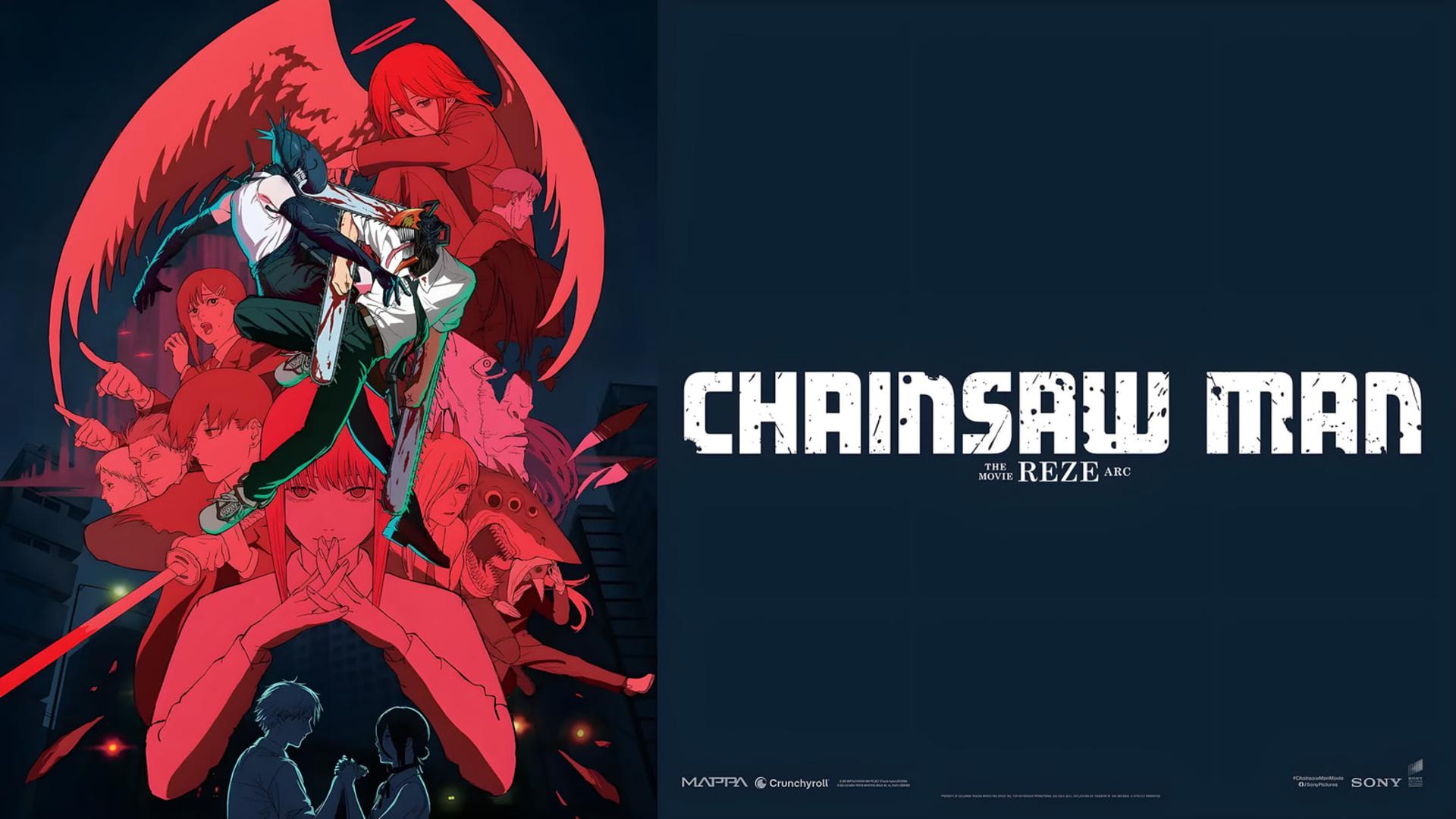 شخصیت‌های انیمه مرد اره‌ای (Chainsaw Man) در پوستر فیلم Reze Arc