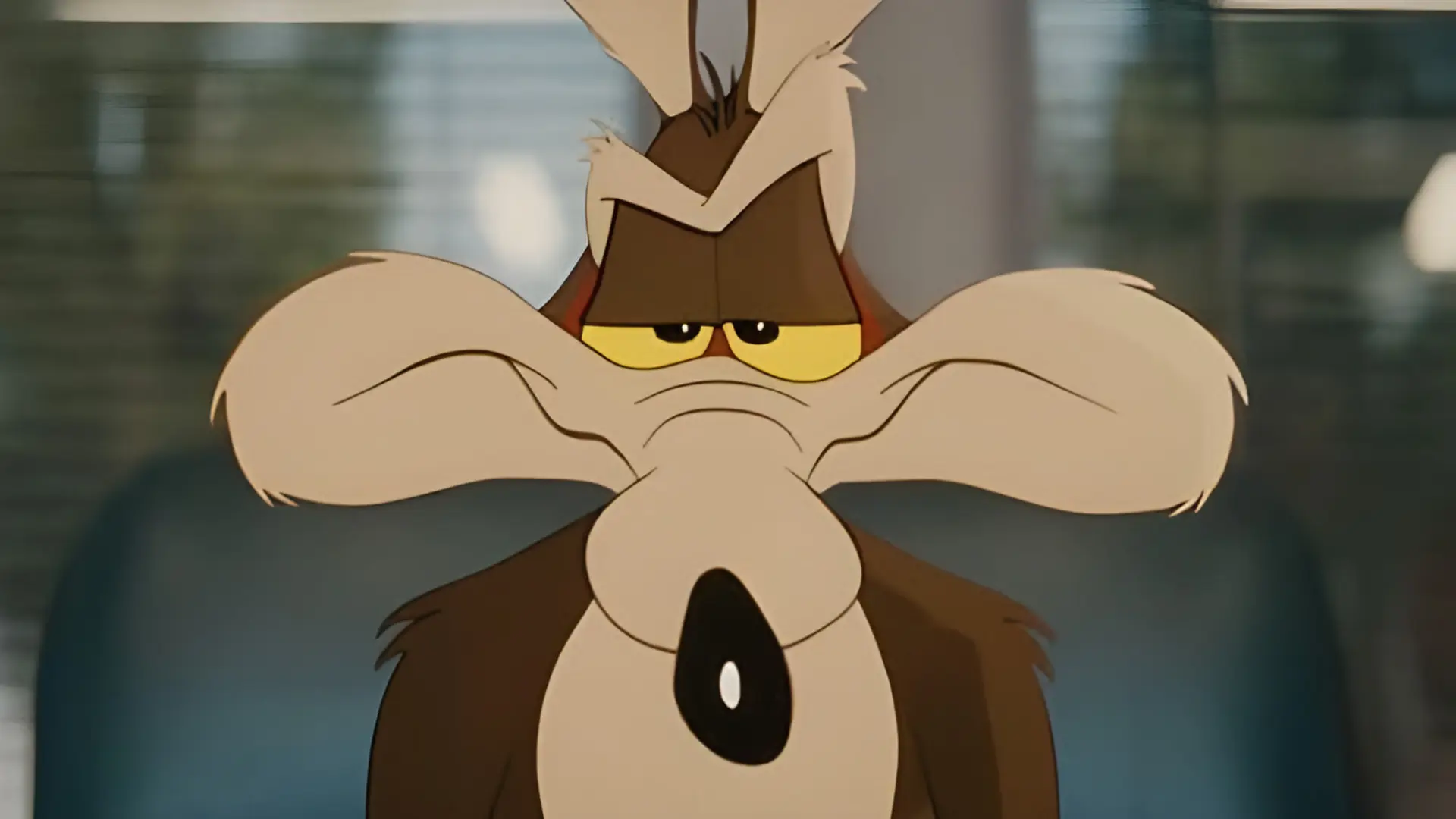 شخصیت انیمیشن کایوت (Wile E. Coyote) با چهره‌ای جدی و خسته