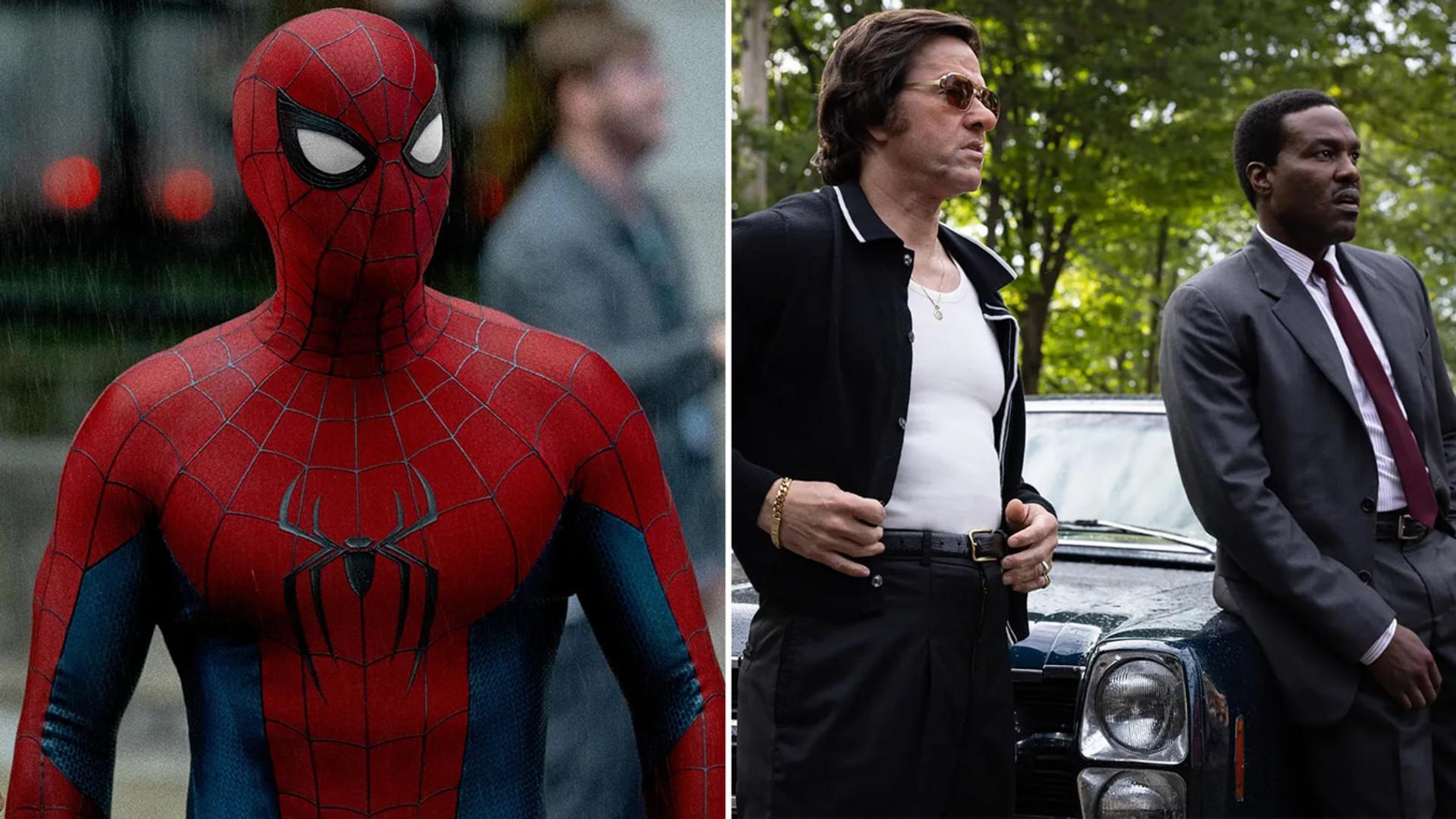 مرد عنکبوتی (Spider-Man) در کنار دو شخصیت فیلم در یک قاب ترکیبی
