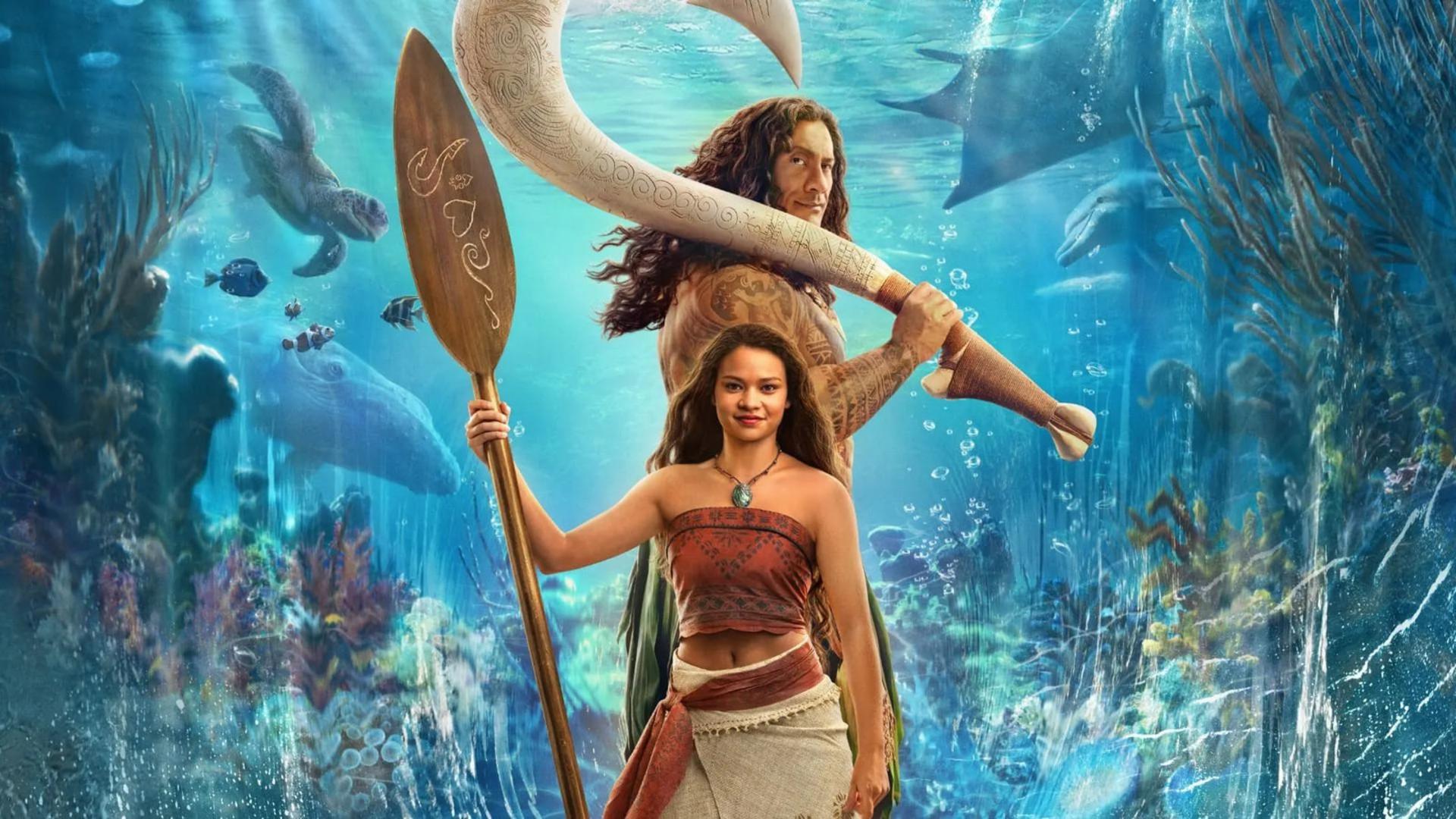 شخصیت‌های انیمیشن موانا (Moana) در محیط زیر آب اقیانوس