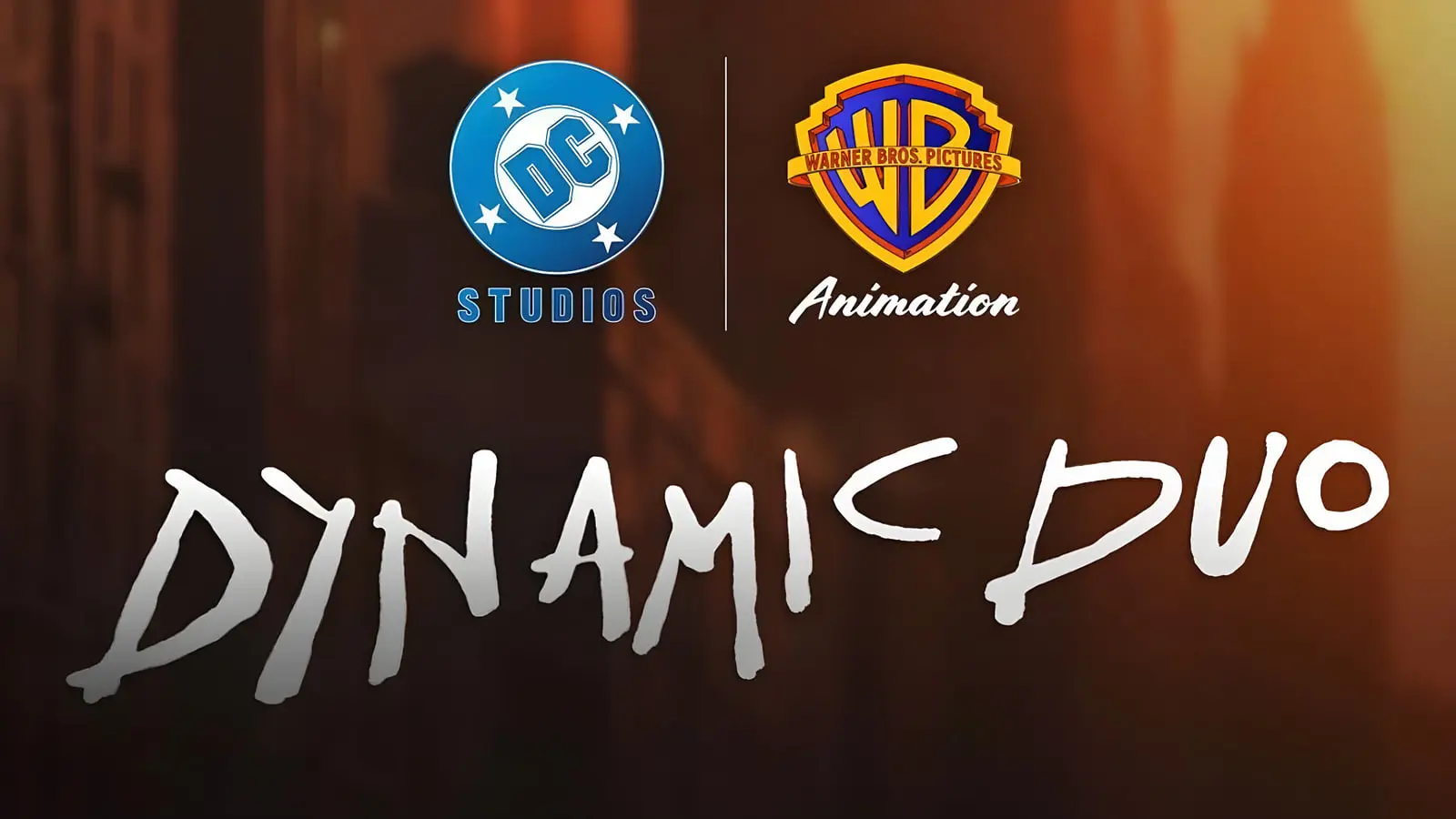 لوگوی استودیوهای DC Studios و Warner Bros. Animation در کنار عنوان Dynamic Duo