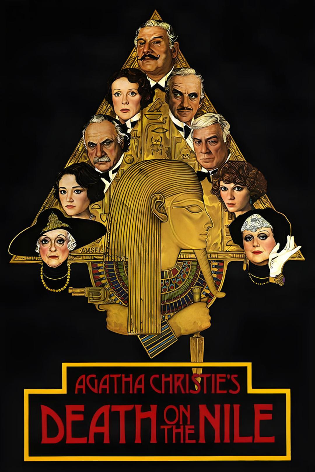 چهره‌های بازیگران فیلم مرگ در نیل (Death on the Nile) در قالب یک مثلث طلایی