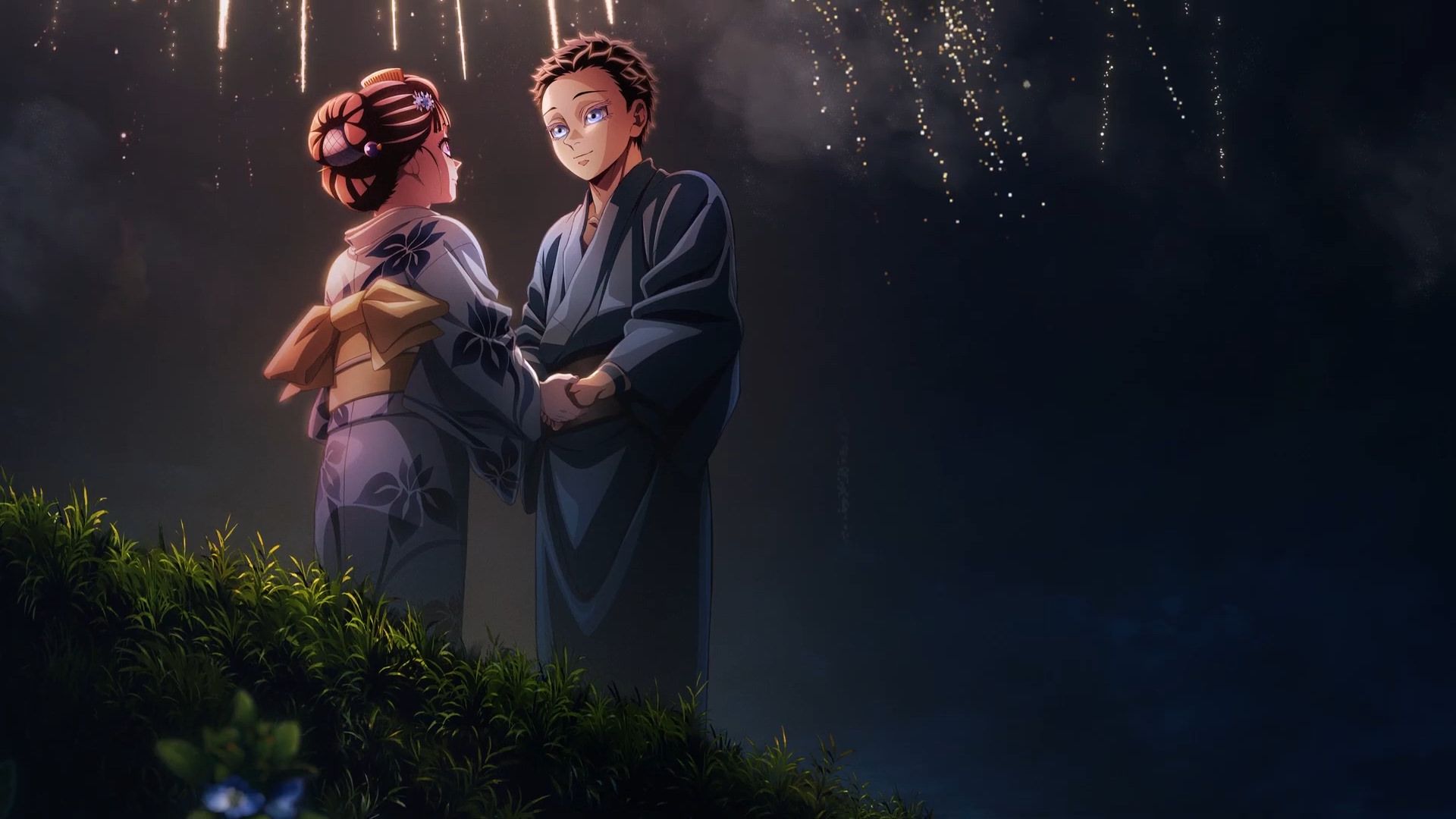 آکازا و کویوکی در انیمه شیطان‌کشن قلعه‌ی بی‌نهایت