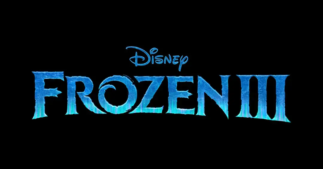 لوگوی انیمیشن فروزن ۳ (Frozen III) با فونت یخی آبی رنگ