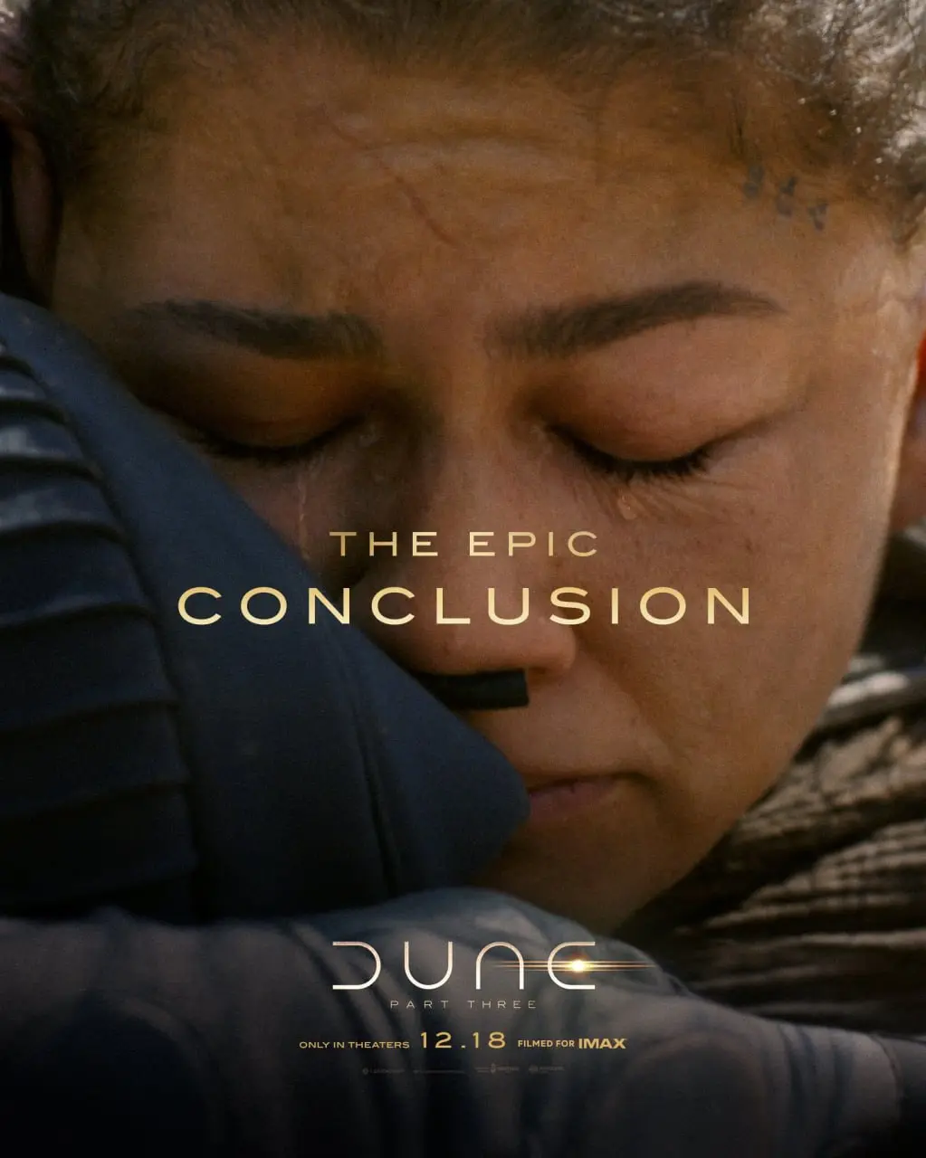 چهره‌ی نزدیک زندایا در پوستر فیلم Dune: Part Three