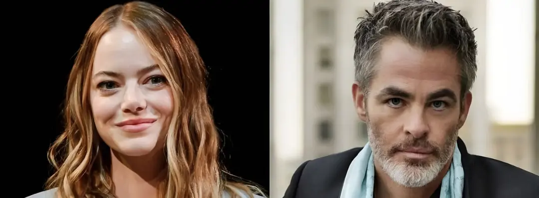چهره‌های ام اما استون (Emma Stone) و کریس پاین (Chris Pine) در دو نمای مجزا