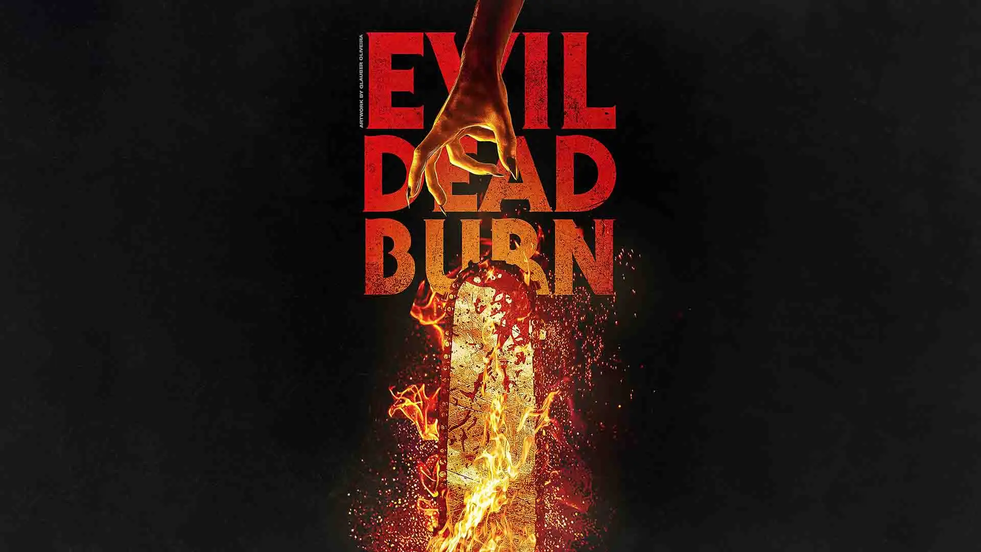دستی به سوی جسمی آتشین در فیلم Evil Dead Burn
