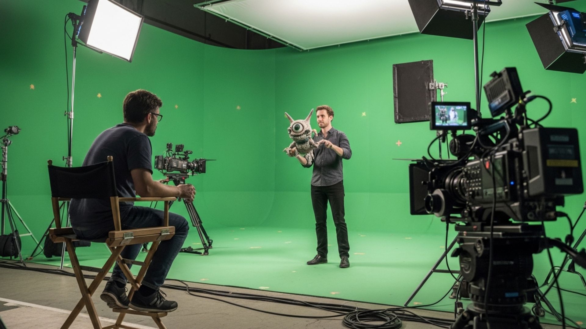 کارگردان در حال ساخت فیلم لایواکشن با پرده سبز