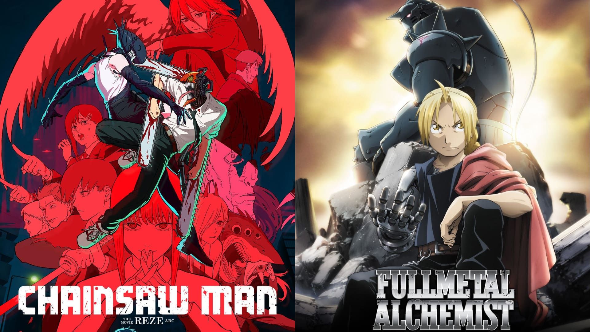 پوسترهای انیمه کیمیاگر و مرد اره ای