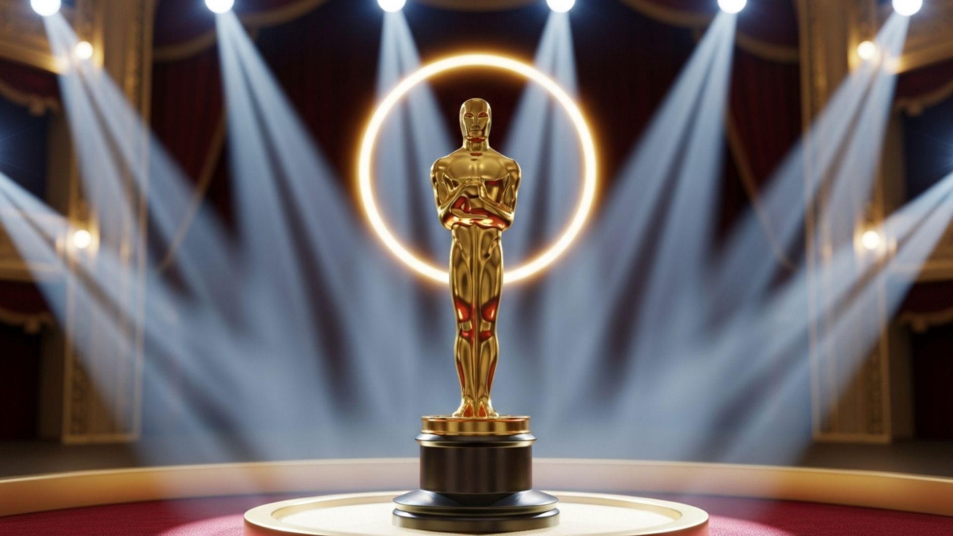 تندیس طلایی جایزه اسکار زیر نورافکن