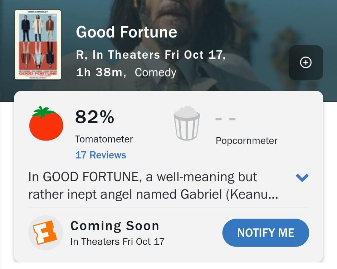 نمرات راتن تومیتوز فیلم Good Fortune