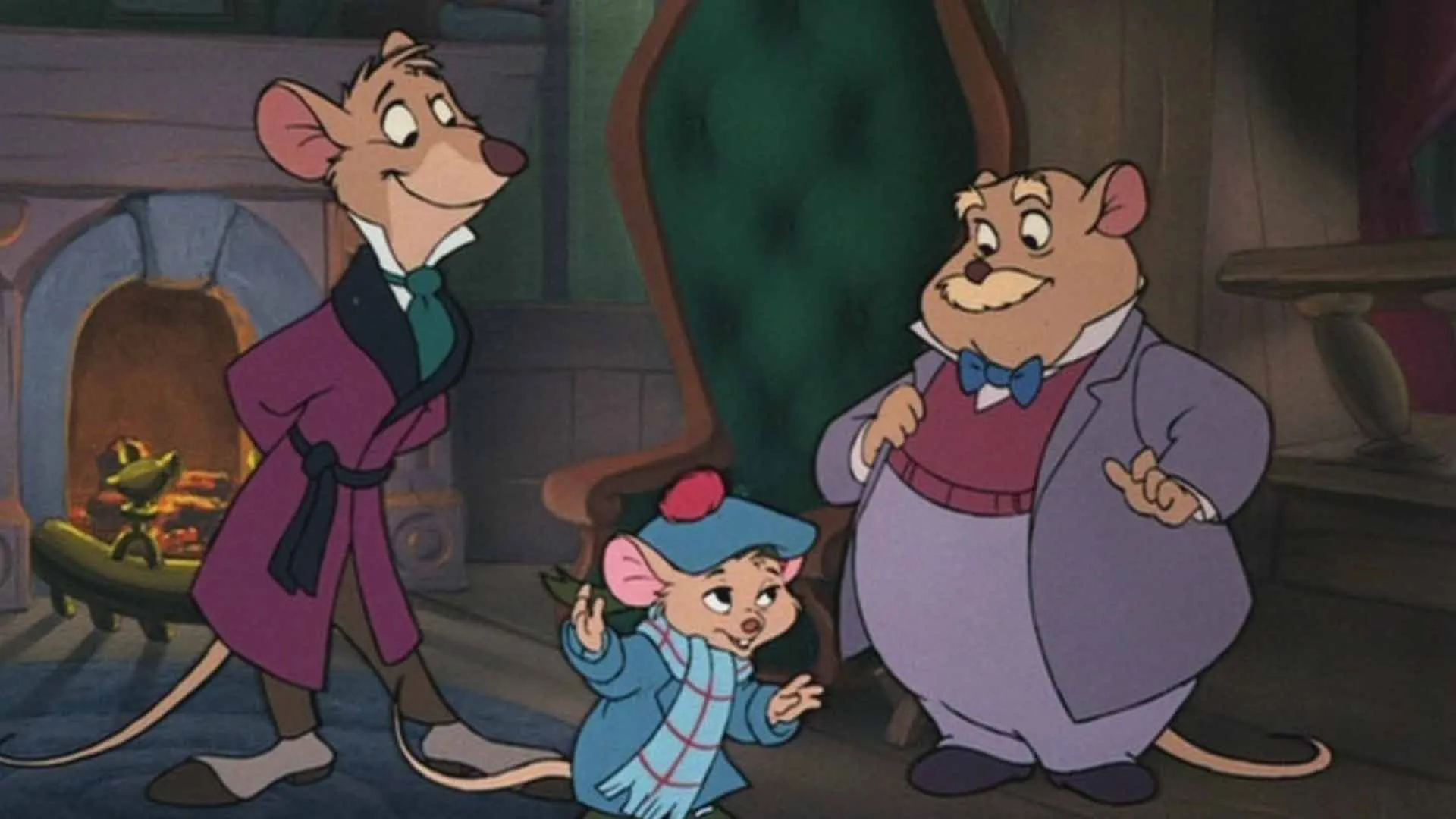 کاراکتر بیزل و دو موش دیگر در انیمیشن Great Mouse Detective