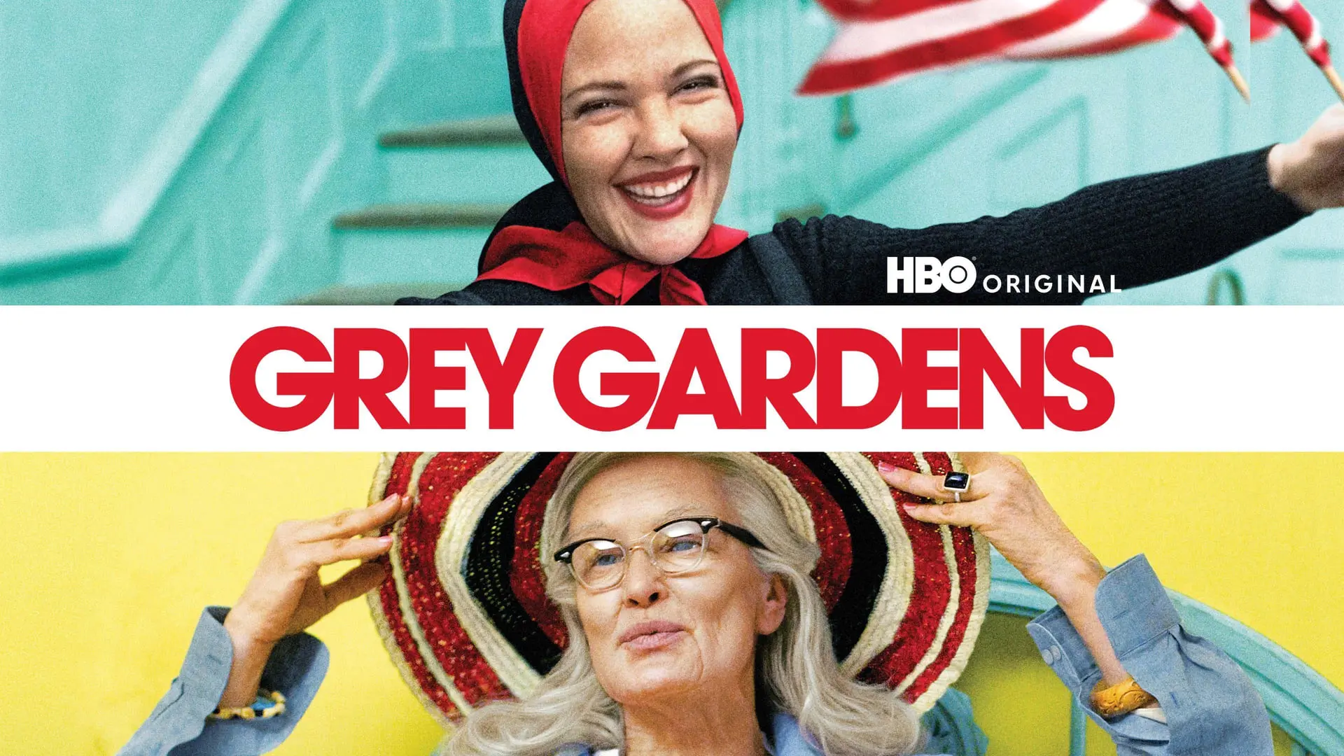 پوستر مستند گری گاردنز (Grey Gardens) با چهره دو زن در دو بخش