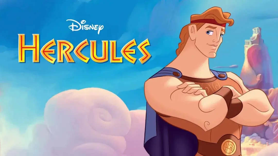 کاراکتر هرکول دست به سینه در کاور انیمیشن Hercules