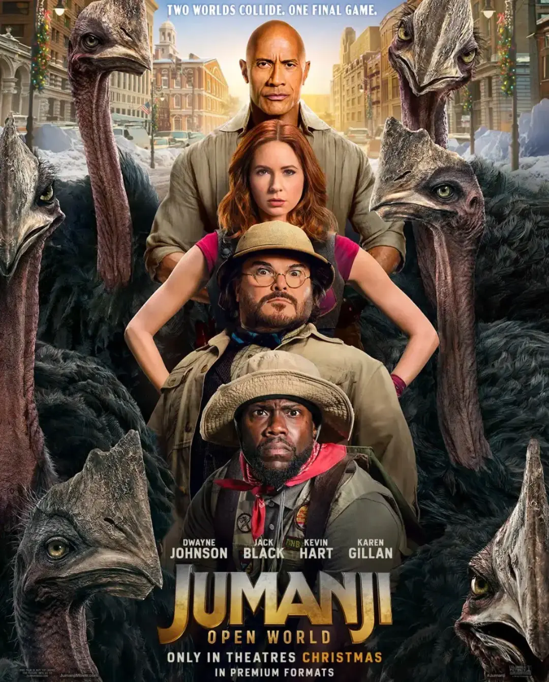 بازیگران فیلم جومانجی اوپن (Jumanji: The Next Level) در میان شترمرغ‌ها