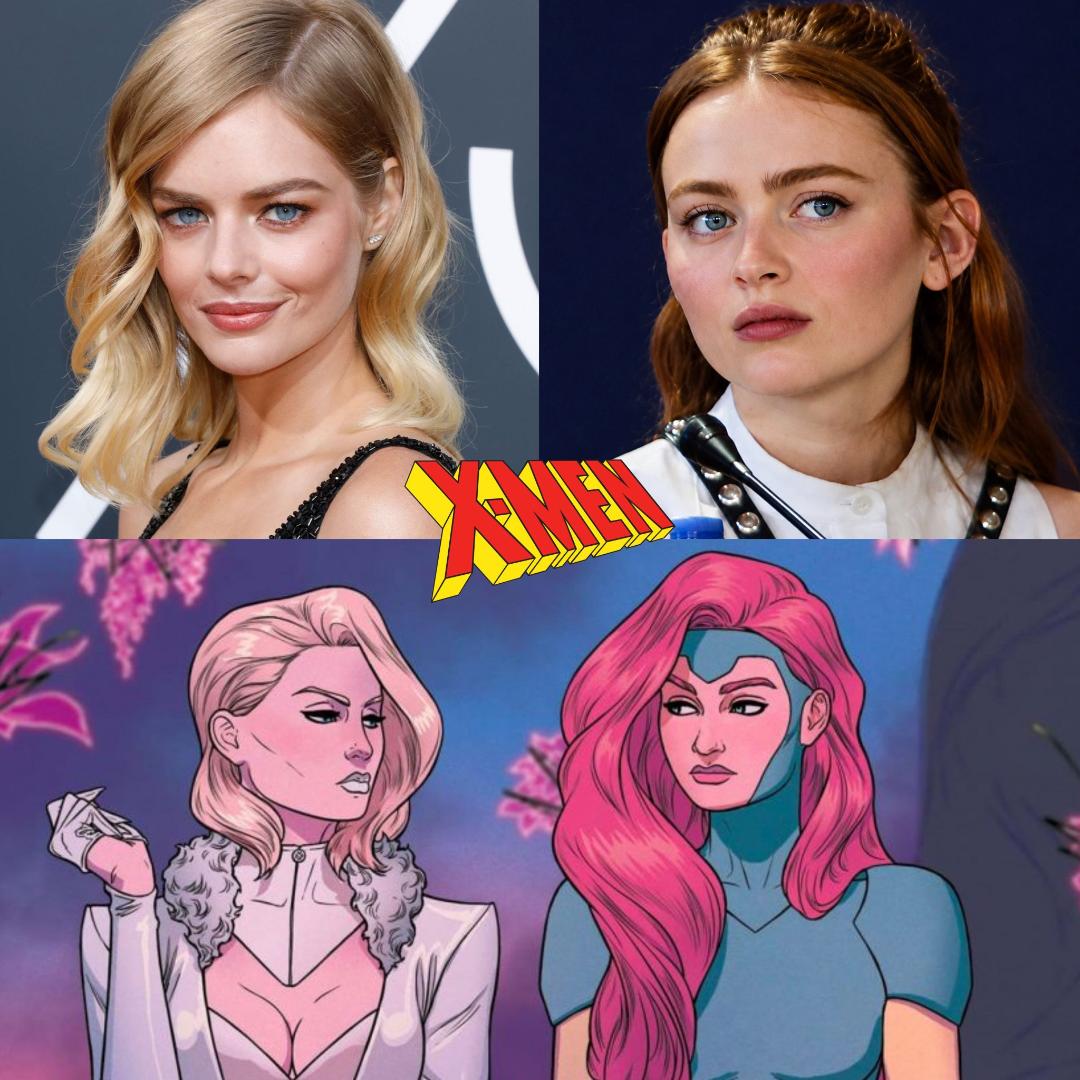 سامارا ویوینگ و سیدی سینک و شخصیت‌های کمیک جین گری و اما فراست (X-Men)