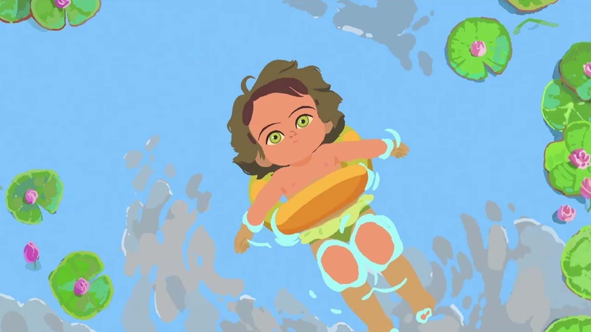 شخصیت آملی شناور روی آب در انیمیشن Little Amélie or the Character of Rain