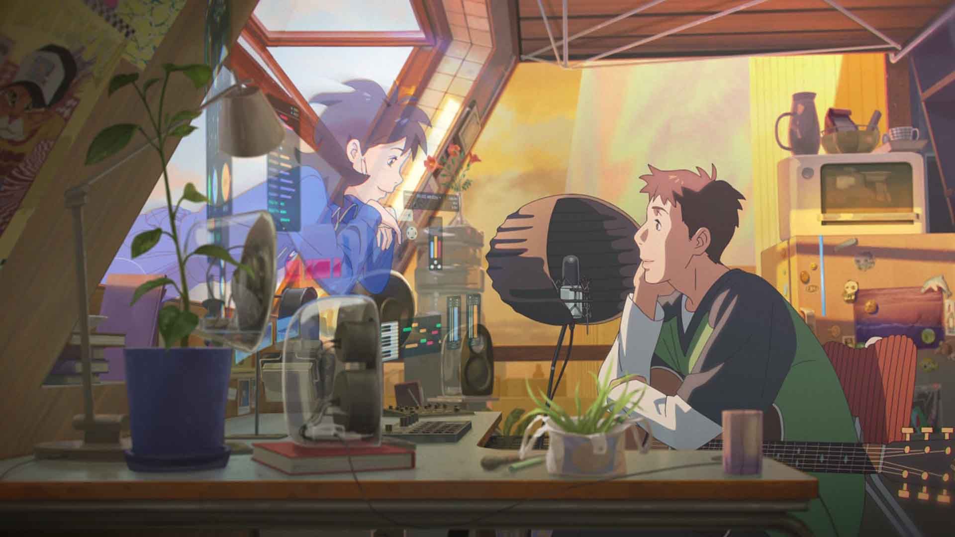 نان-یونگ و روح یک دختر در انیمیشن Lost in Starlight