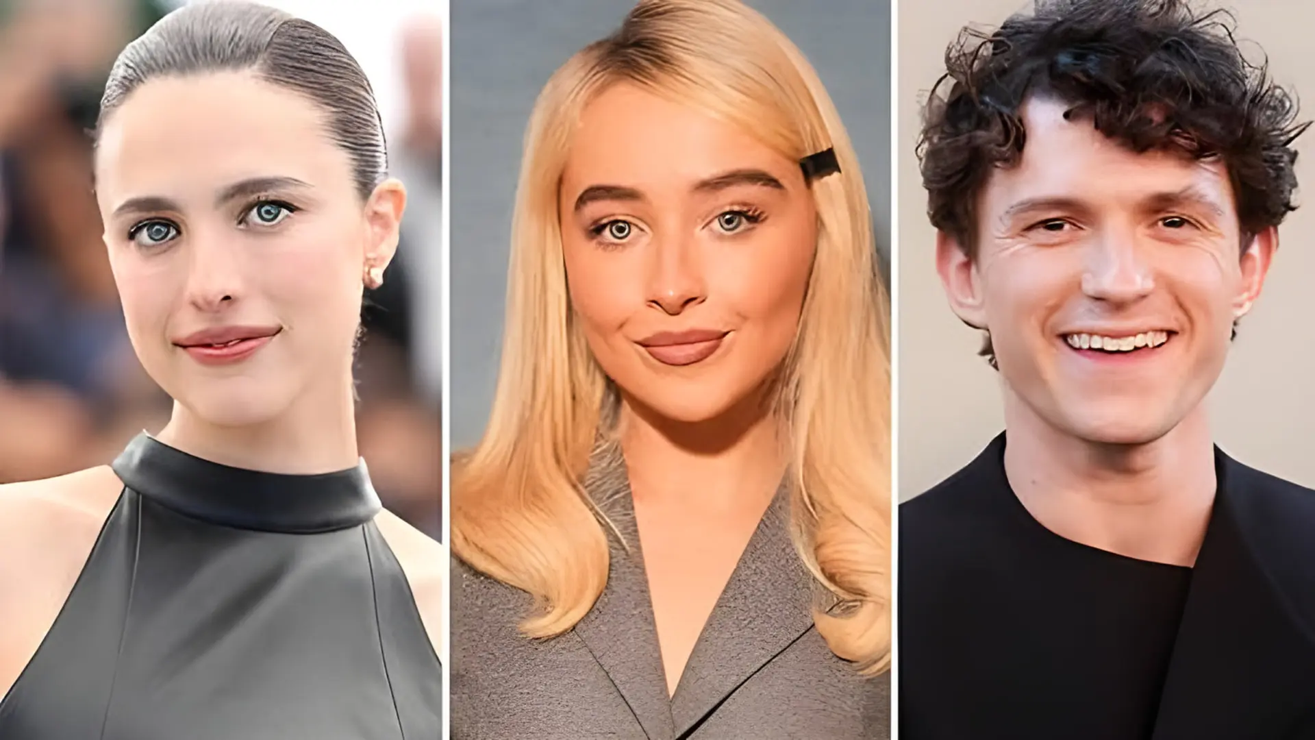 چهره‌های مارگارت کوالی (Margaret Qualley)، سابرینا کارپنتر (Sabrina Carpenter) و تام هالند (Tom Holland)