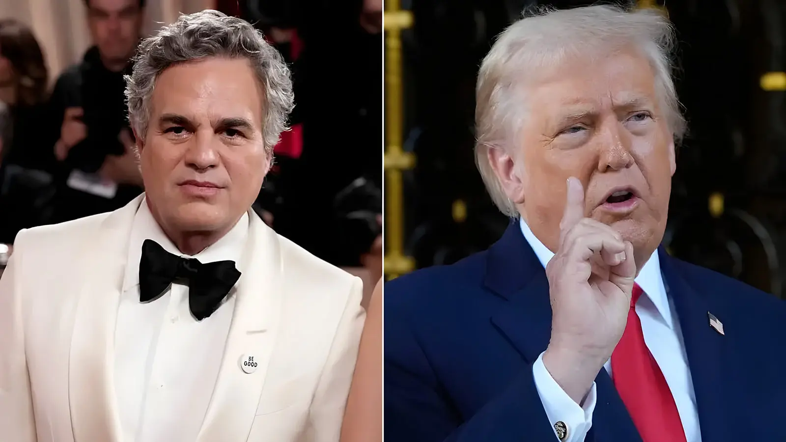 چهره مارک رافلو (Mark Ruffalo) در کنار دونالد ترامپ (Donald Trump)
