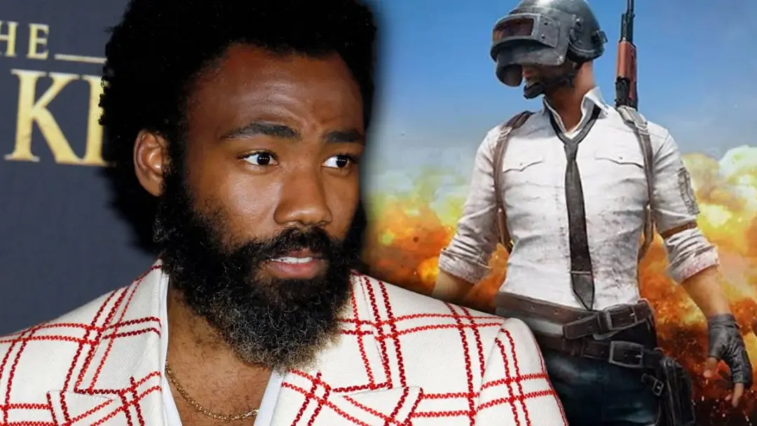 دونالد گلاور (Donald Glover) در کنار شخصیت بازی پابجی (PUBG)