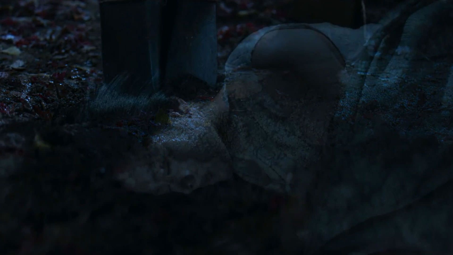 نمایی از بیل زدن لی بیونگ هون در نمایی از خوابیدن سون یه جین ادغام شده است در نمایی از فیلم چاره‌ای نیست به کارگردانی پارک چان ووک