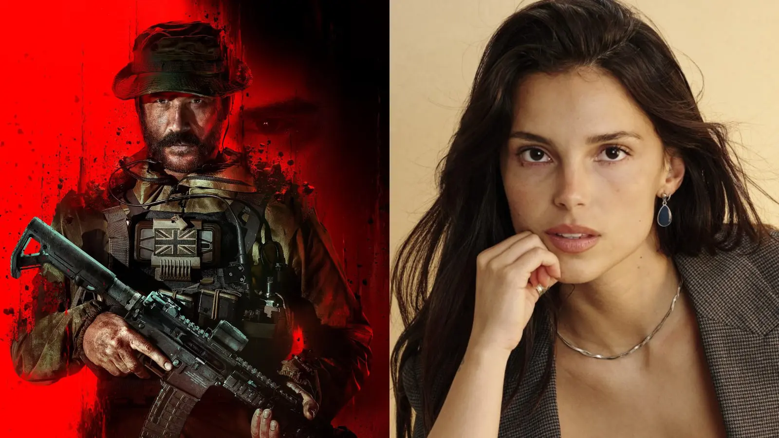 بازیگر Obsession در کنار شخصیت نظامی بازی کالاف دیوتی (Call of Duty)