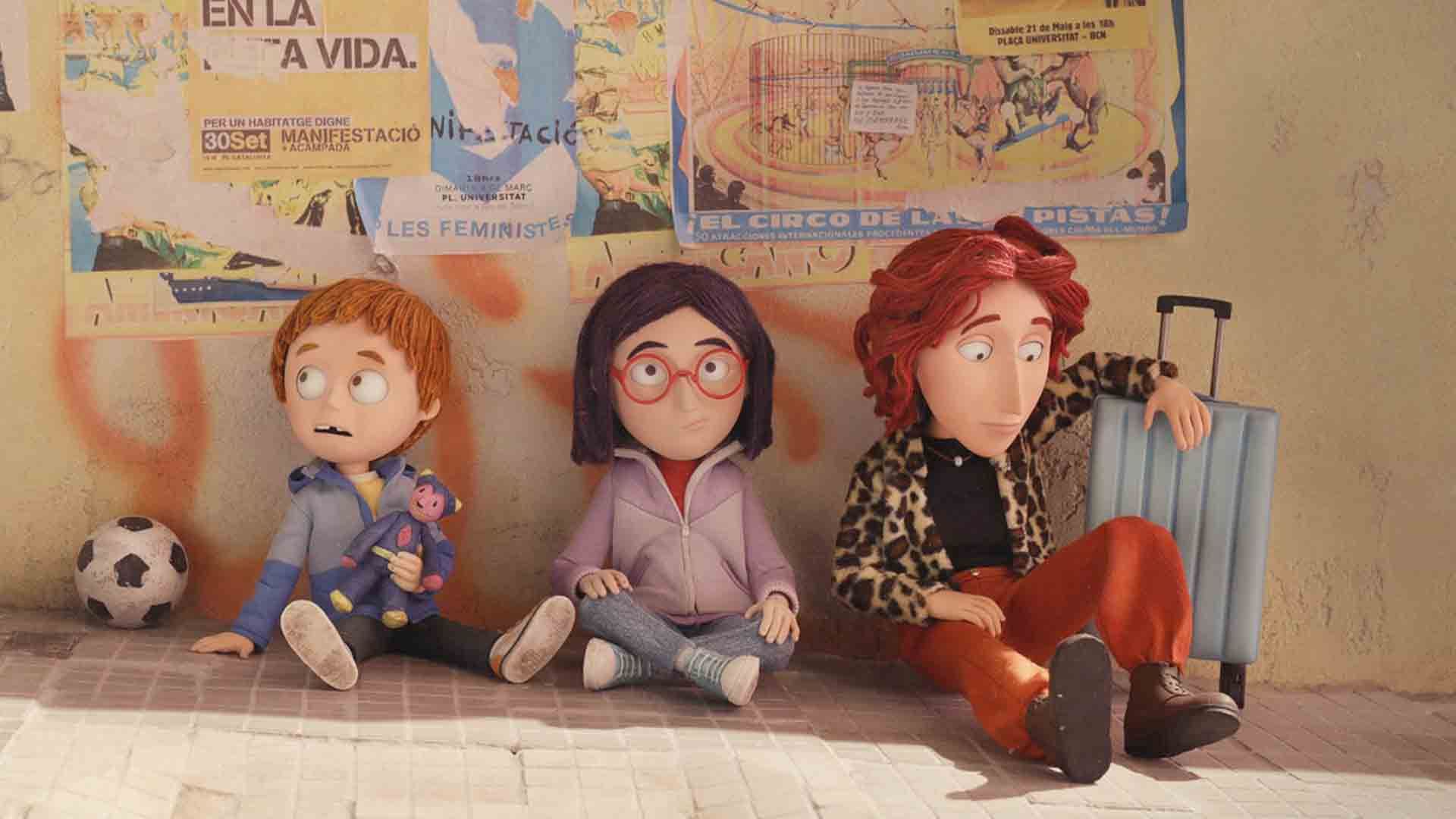 شخصیت اولیویا با دوستانش در انیمیشن Olivia and the Invisible Earthquake