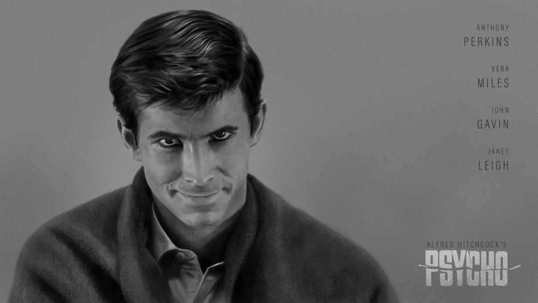 تصویر سیاه و سفید فیلم psycho