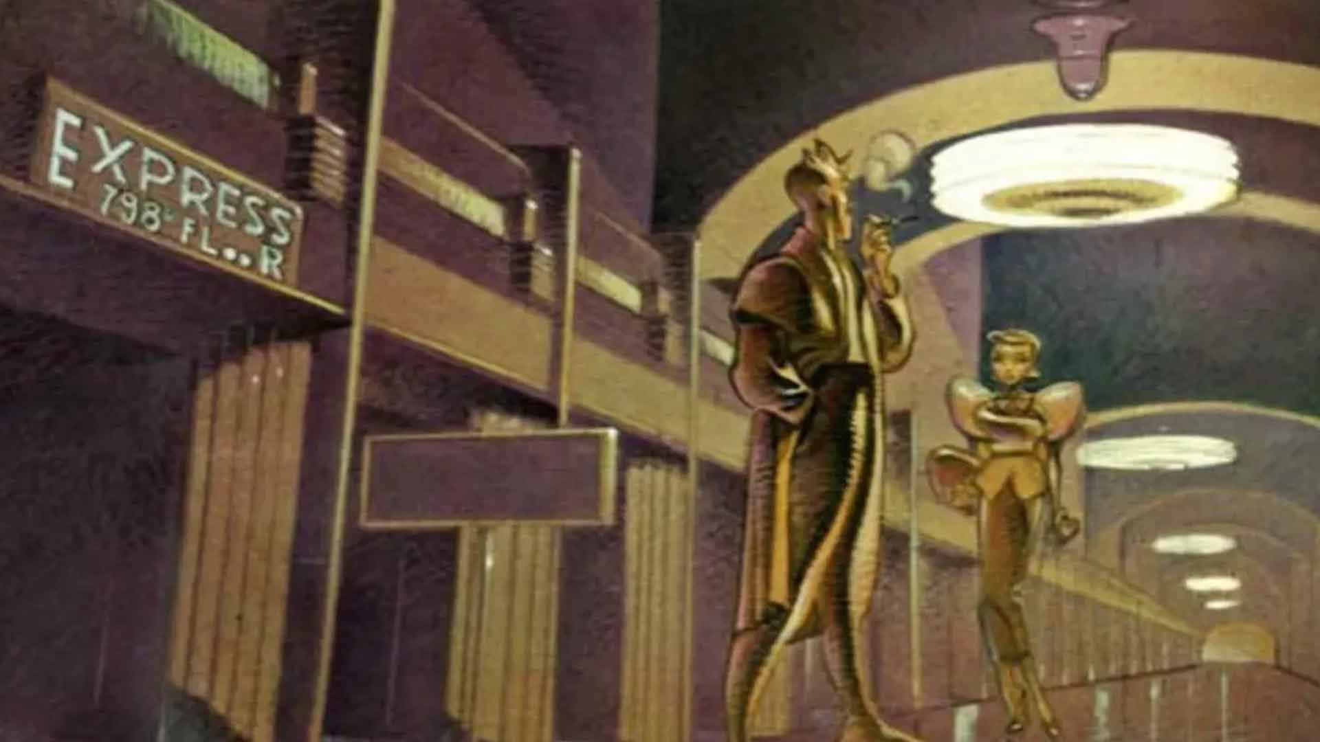 نمایی نئو-نوآر از انیمیشن Ray Gunn و دو شخصیت اصلی آن