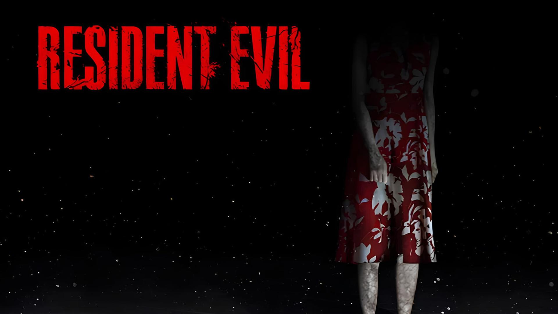 لوگوی قرمز رنگ بازی رزیدنت ایول (Resident Evil) در پس‌زمینه سیاه