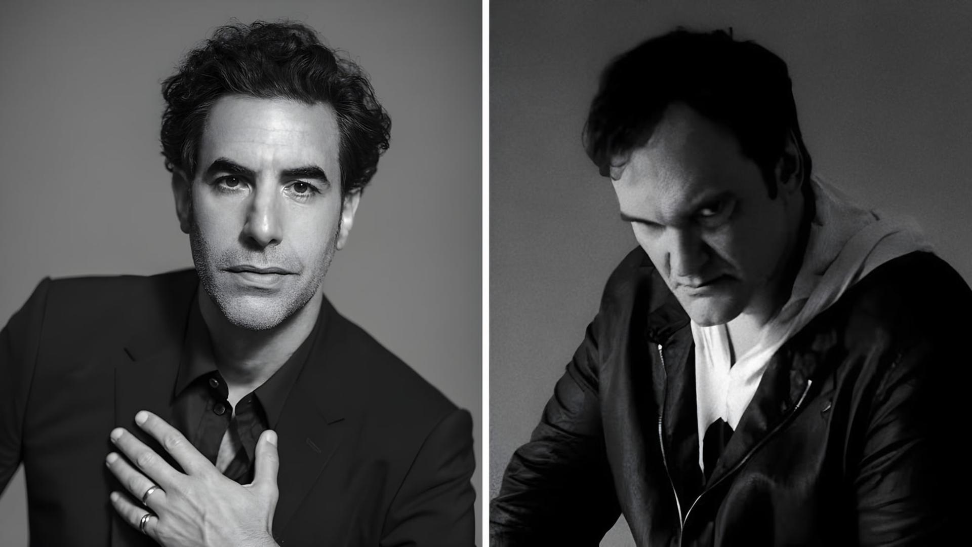 چهره ساشا بارون کوهن (Sacha Baron Cohen) و کوئنتین تارانتینو (Quentin Tarantino) در دو نمای مجزا