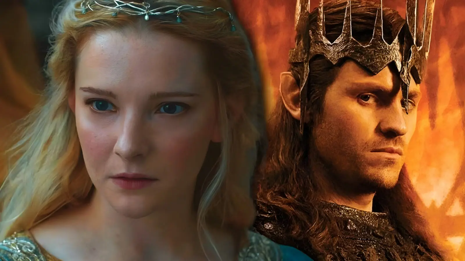 چهره گالادریل (Galadriel) و سائورون (Sauron) در سریال حلقه‌های قدرت