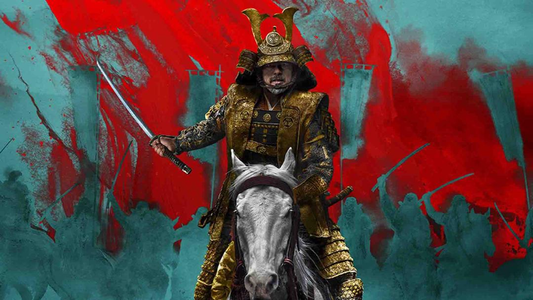 هیرویوکی سانادا روی اسب در سریال Shōgun
