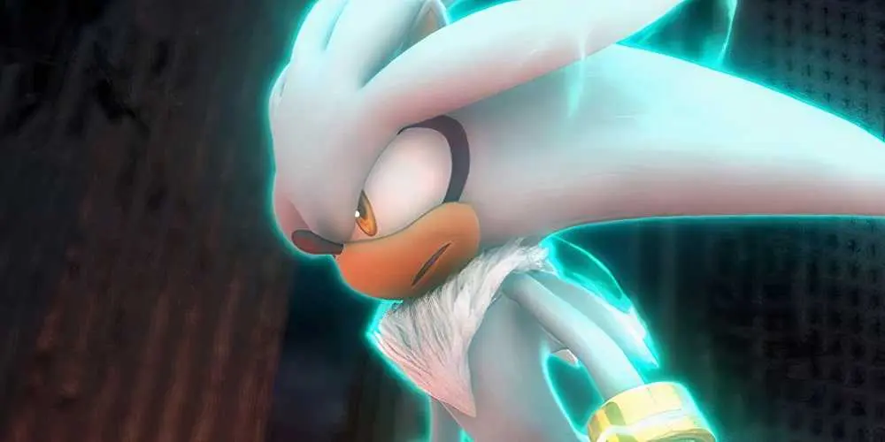 شخصیت سیلور (Silver the Hedgehog) با هاله‌ای از نور آبی در بازی سونیک