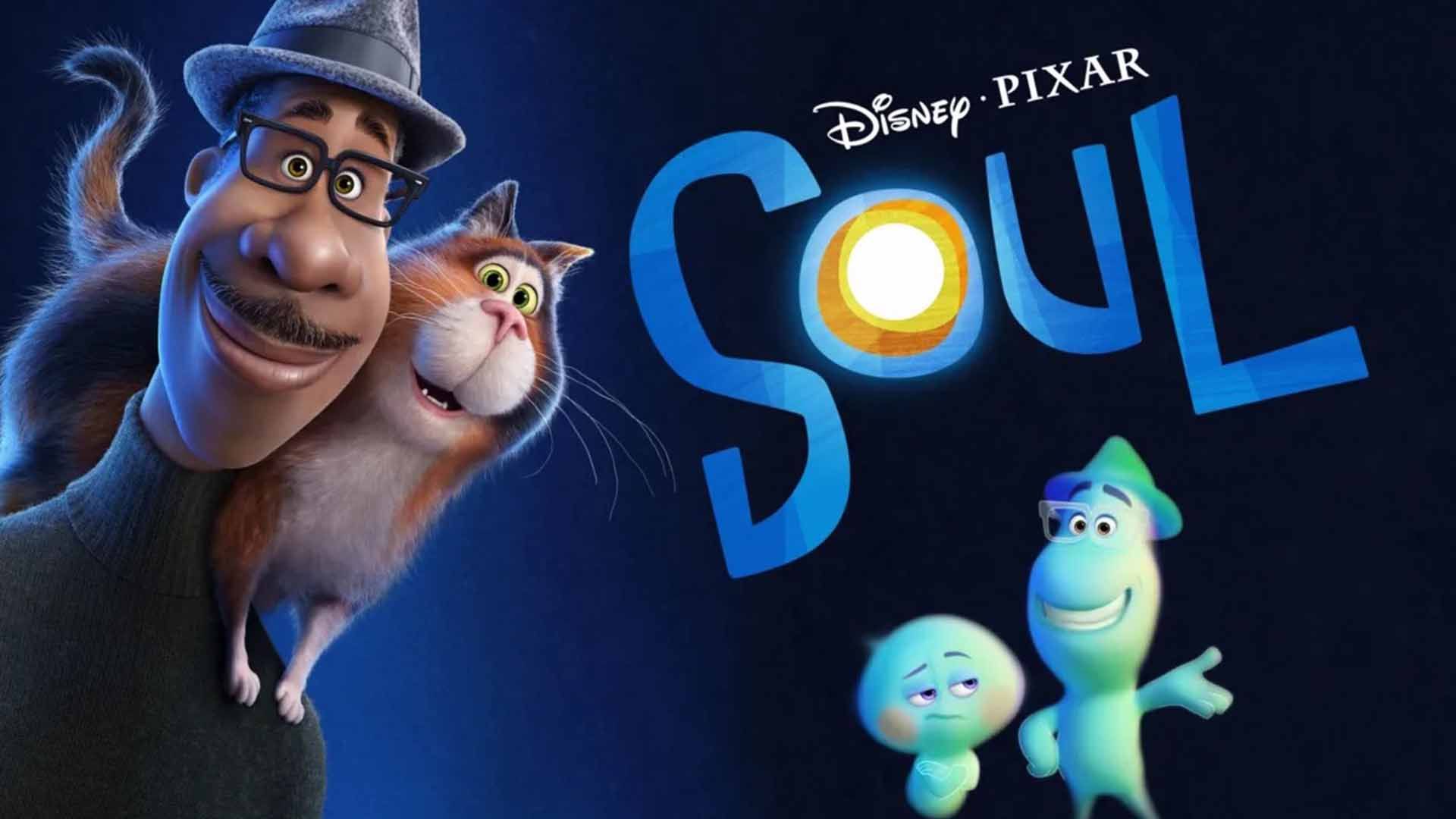 شخصیت جو گاردنر به همراه گربه خود و دو روح در انیمیشن Soul