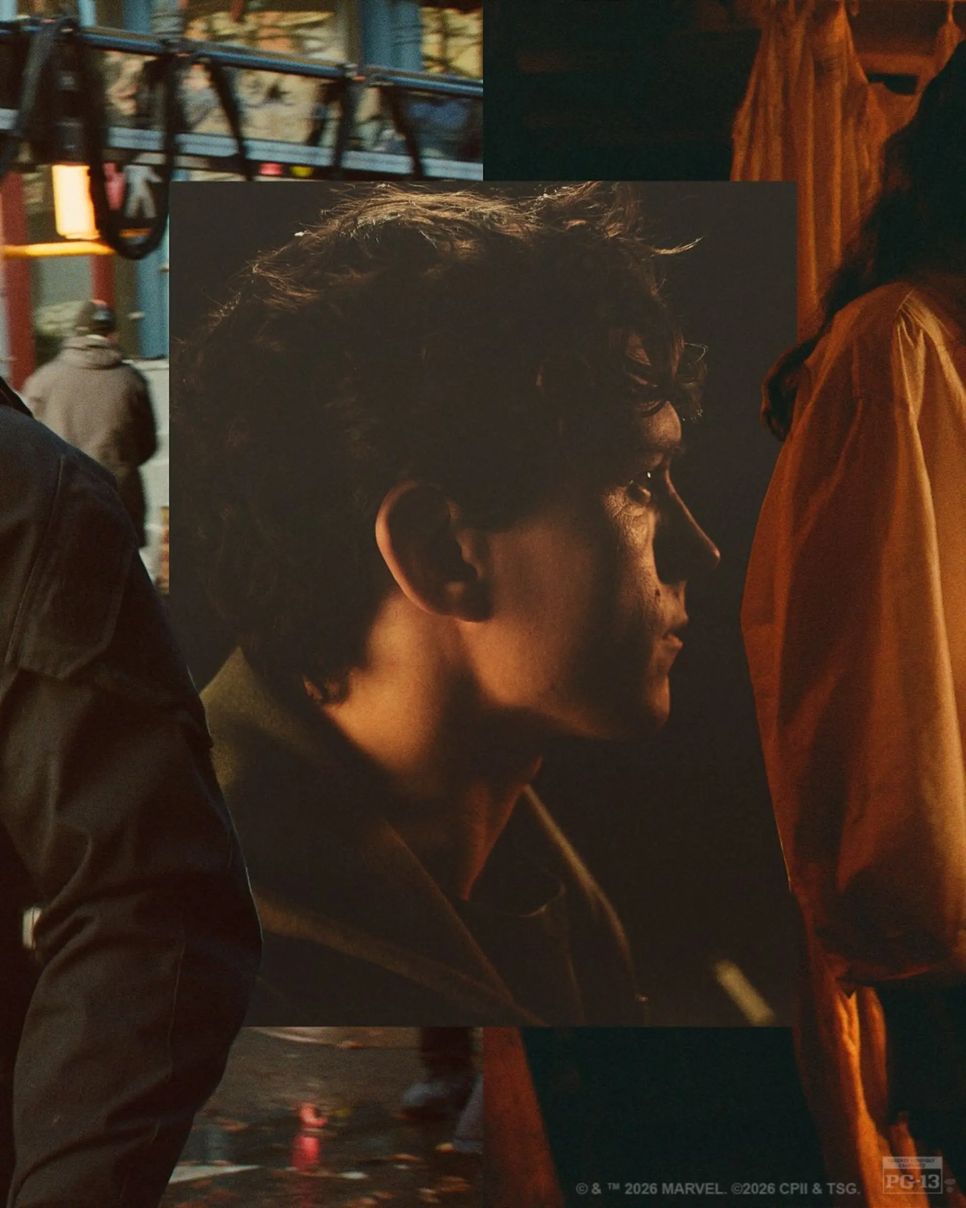چهره تام هالند (Tom Holland) در صحنه فیلمبرداری Spider-Man: Brand New Day