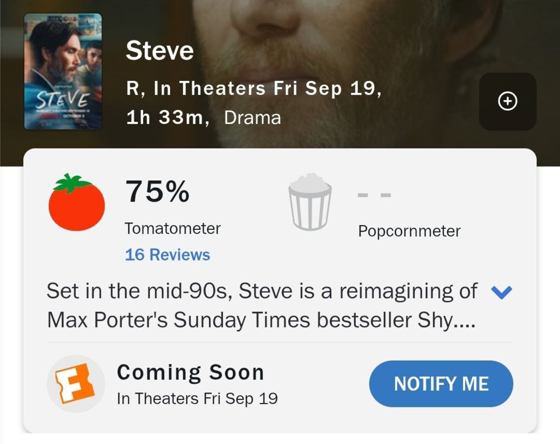 نمره راتن تومیتوز فیلم استیو کیلین مورفی