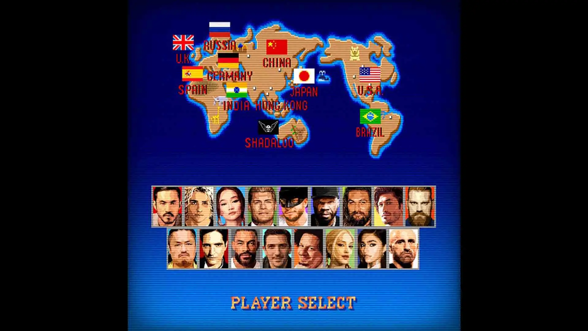 بازیگران مختلف فیلم Street Fighter در قالب شخصیت‌های قابل انتخاب