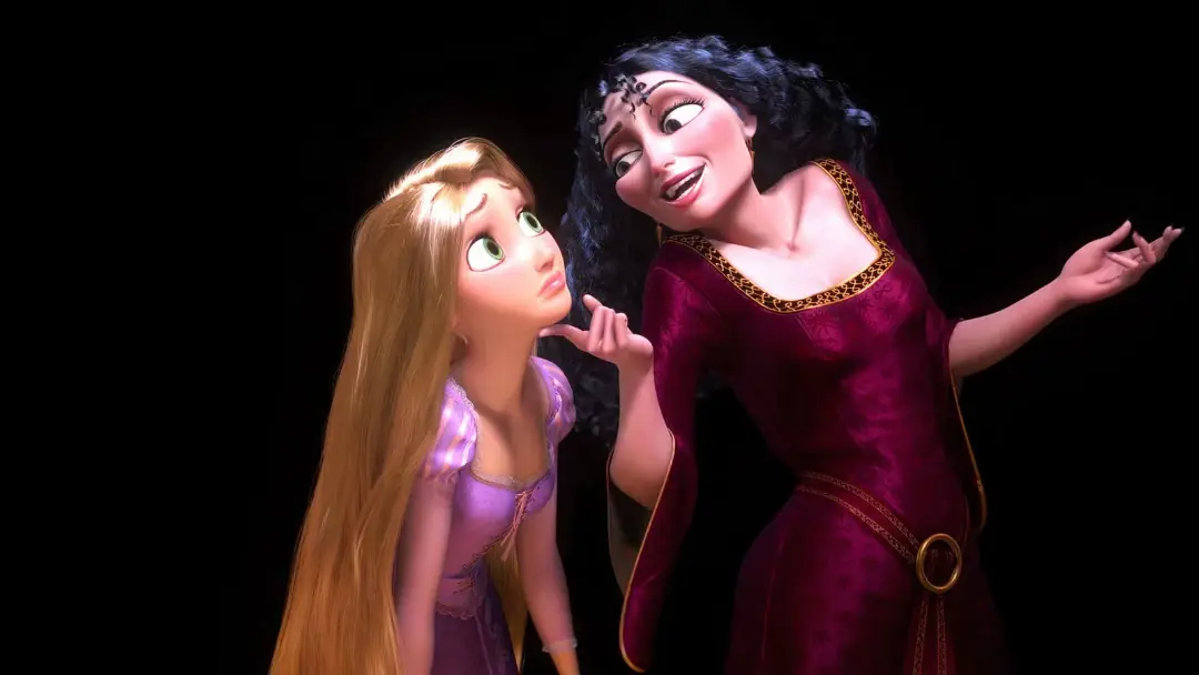 گیسوکمند (Rapunzel) و مادر گاتل (Mother Gothel) در انیمیشن دیزنی