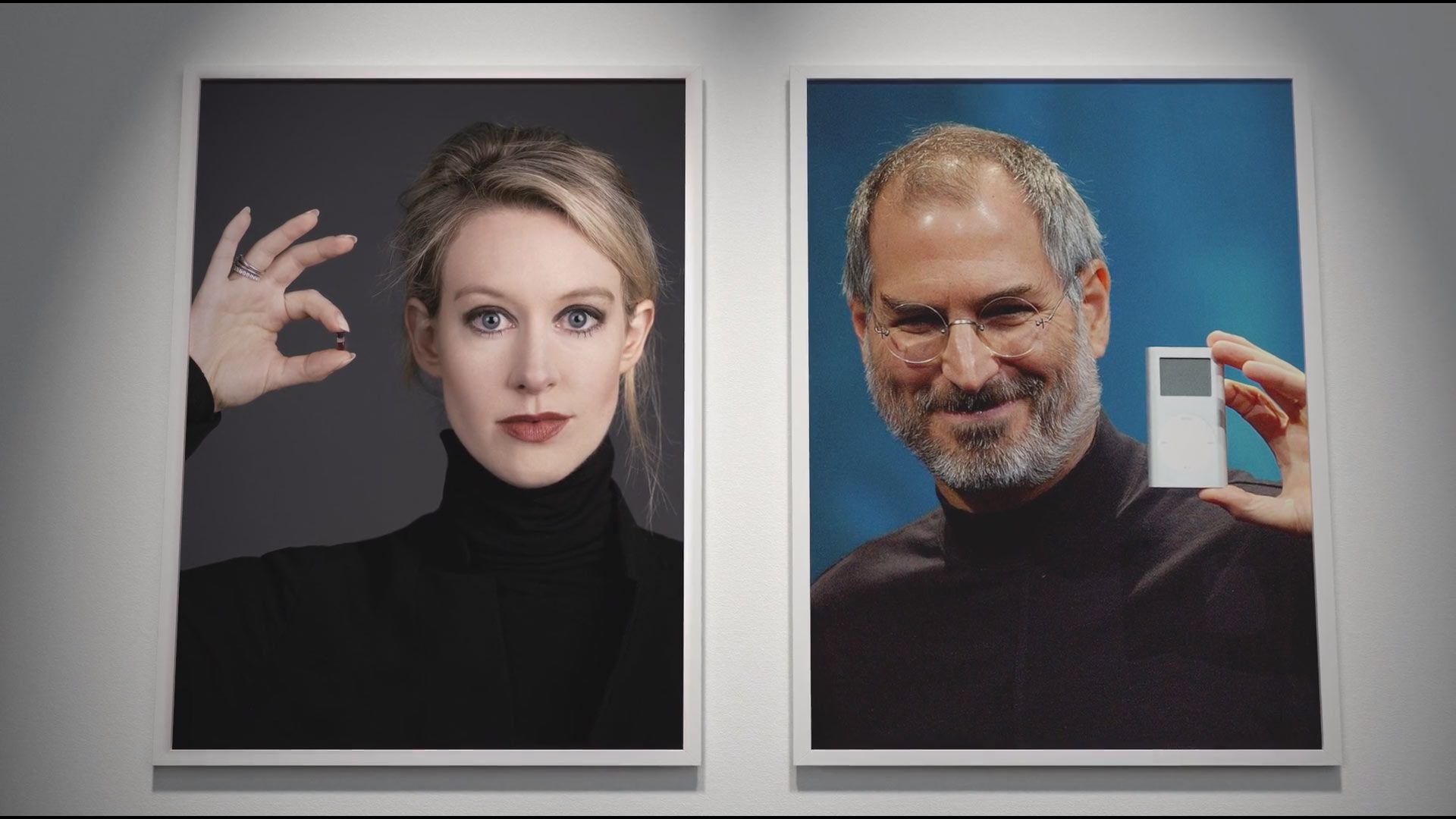 استیو جابز و الیزابت هولمز در مستند The Inventor: Out for Blood in Silicon Valley