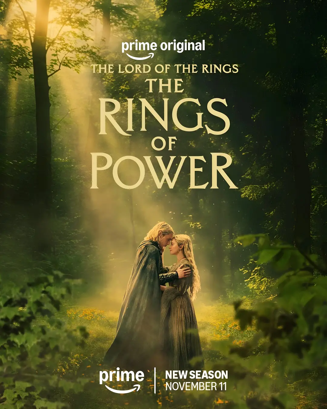 دو شخصیت سریال حلقه‌های قدرت (The Rings of Power) در میان جنگل پرنور